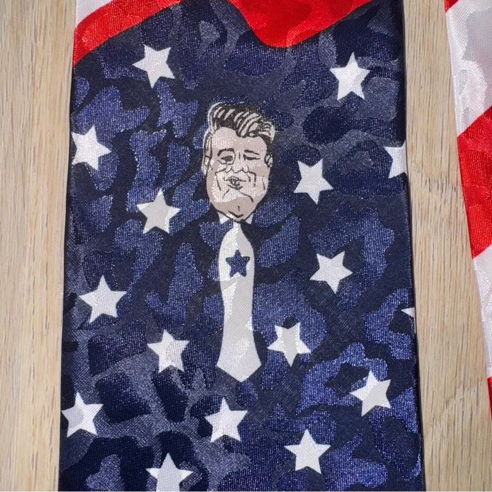 American Flag Presidents Patriotic Red, White & Blue Tie